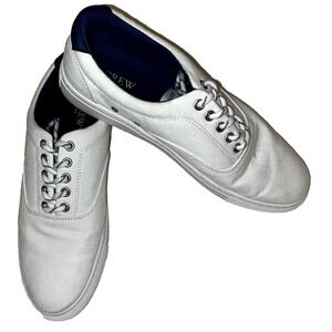 J. Crew Mens Explorer Sneakers 9.5 White Canvas Low Top Lace Up Streetwear